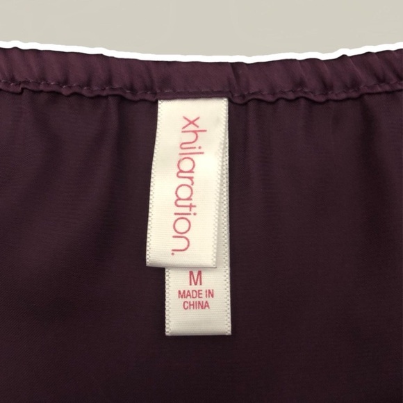 Xhilaration Women’s Dark Purple Ruffle Satin Top - Picture 5 of 7